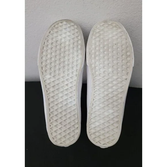 Vans Sk8-Hi Top Reissue Croc Embossed White Leather Sneakers Sz 8.5M / 10W - Picture 8 of 11